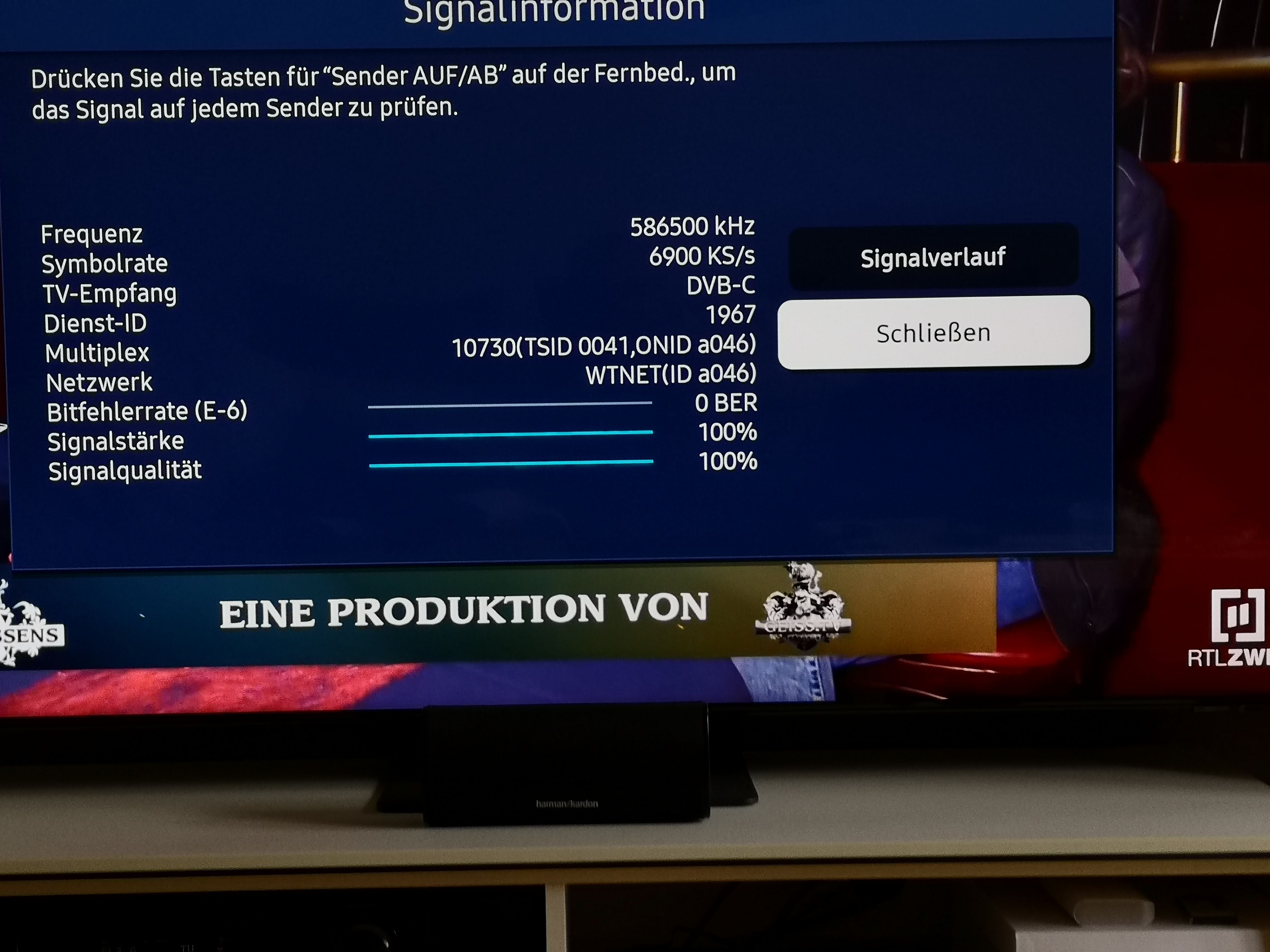 Samsung TV NEO QLED 2021 Probleme mit dem DVBC Senderempfang, Sender