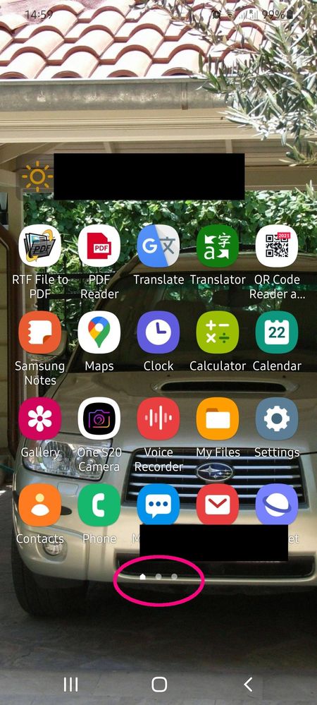 Home Screen with empty extra screens