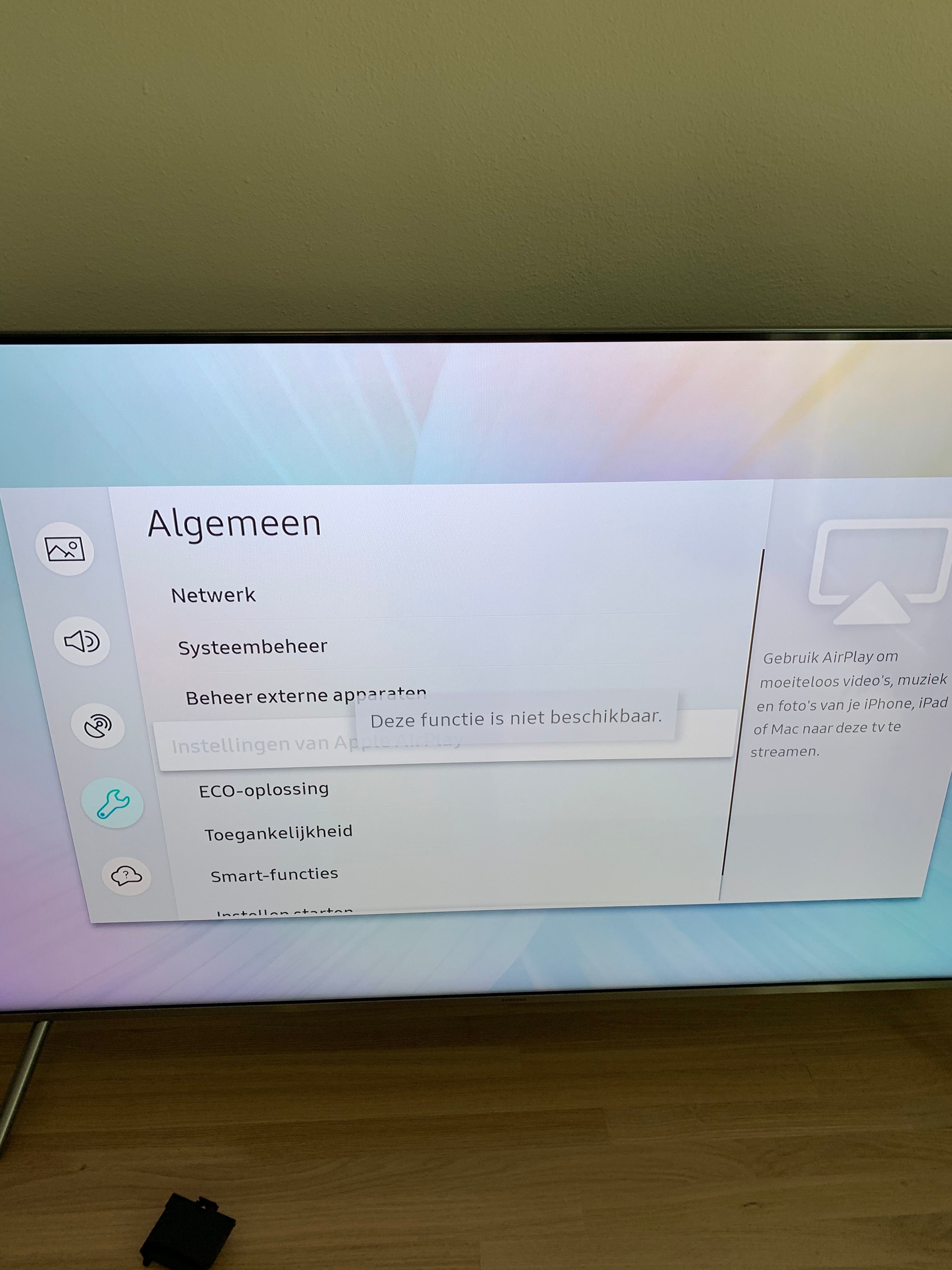 Airplay functie niet beschikbaar Samsung Community