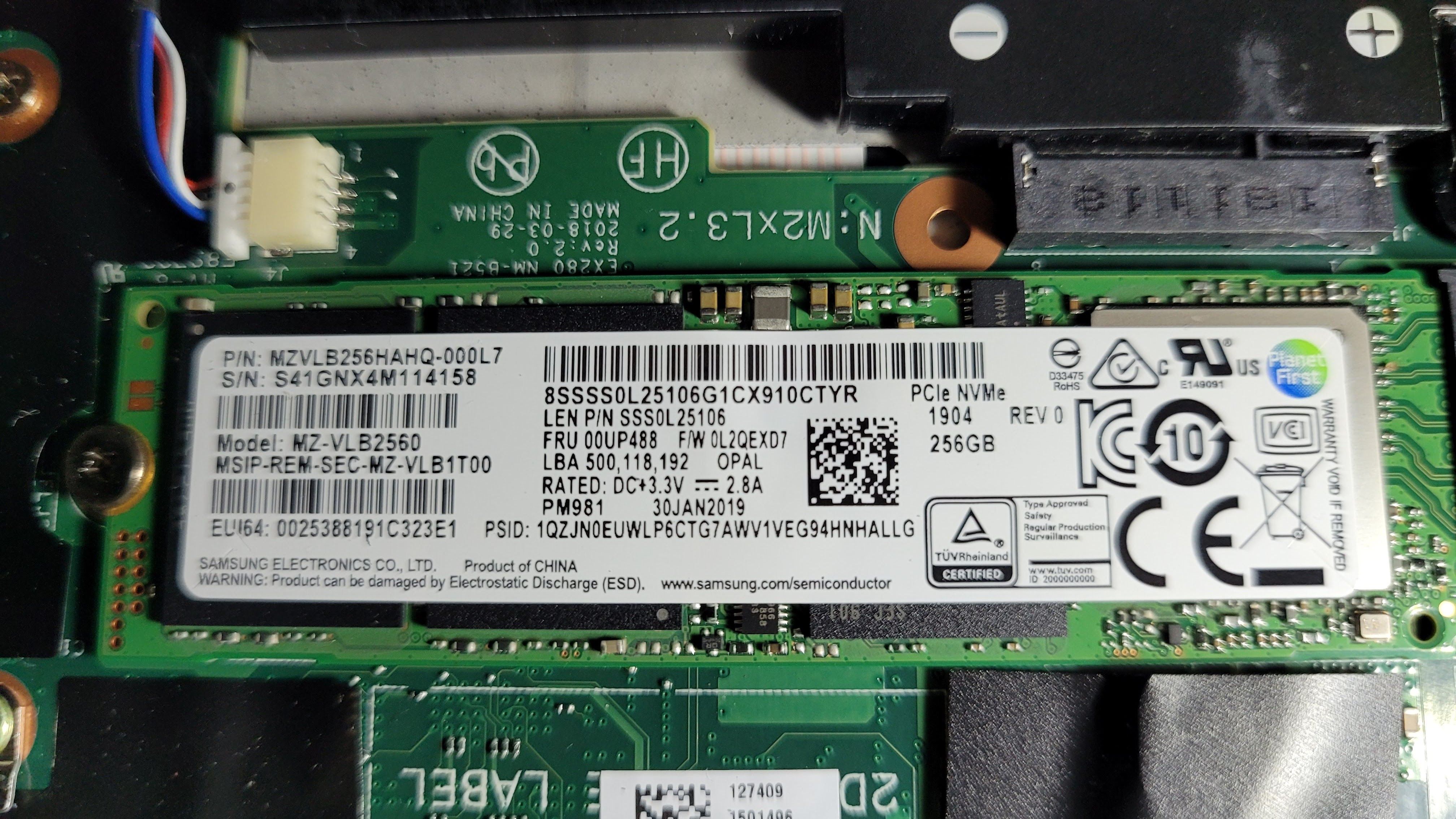 Upgrade a Samsung 256GB SSD originally installed in Lenovo ThinkPad X280  type 20KE laptop, to a Samsung 1TB SSD and clone it - Samsung Community
