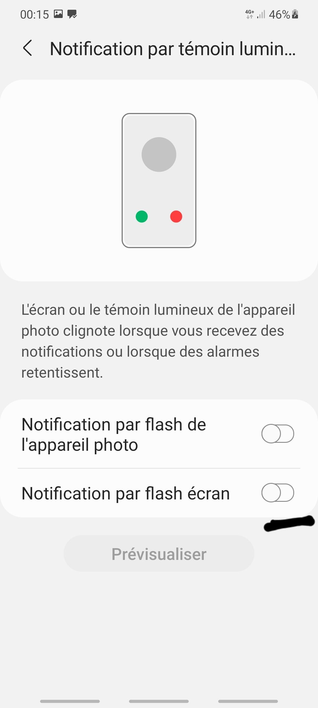 Notification lumineuse permanente - Samsung Community