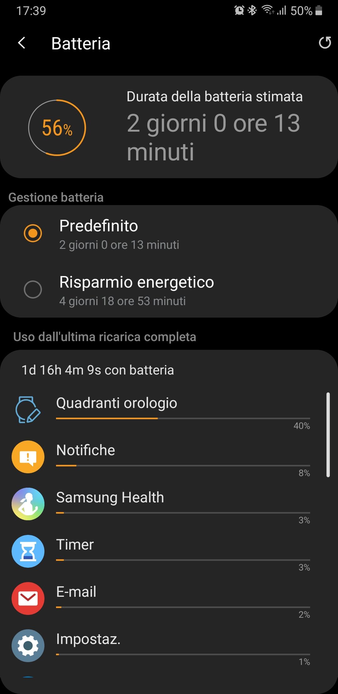 Risolto Durata batteria galaxy watch Samsung Community