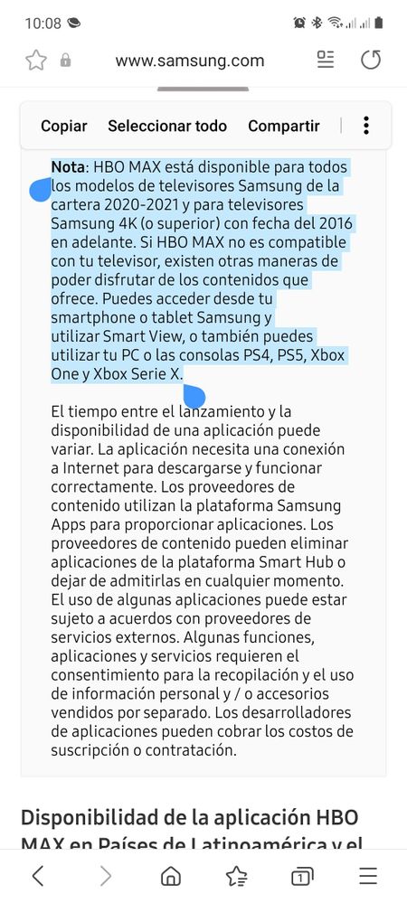 Solucionado: Mi TV no tiene Disney + o HBO+(Una posible Solución) - Samsung  Community