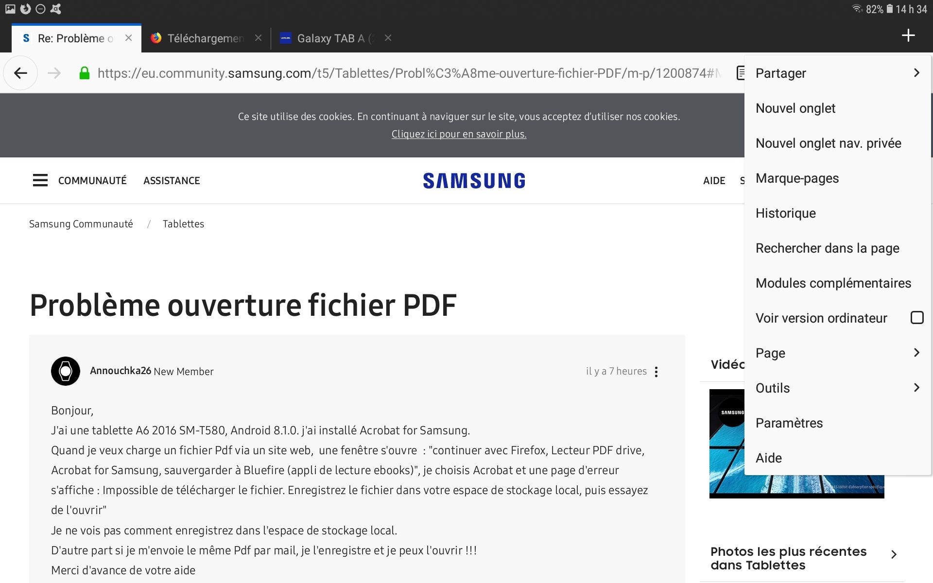 Résolu : Problème ouverture fichier PDF - Samsung Community