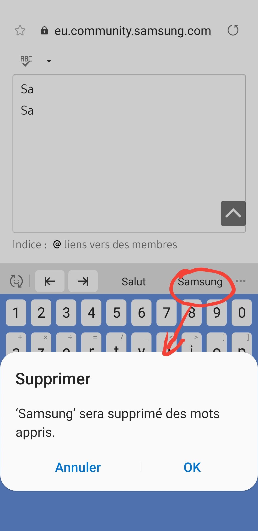 Afficher la liste des mots appris du clavier - Samsung Community