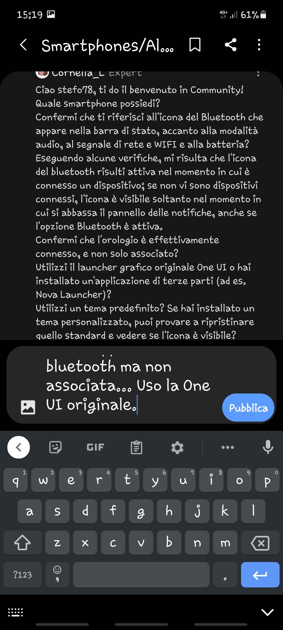 icona bluetooth sparita - Samsung Community