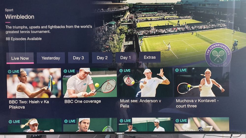 Scroll across or down to find UHD (Centre Court)