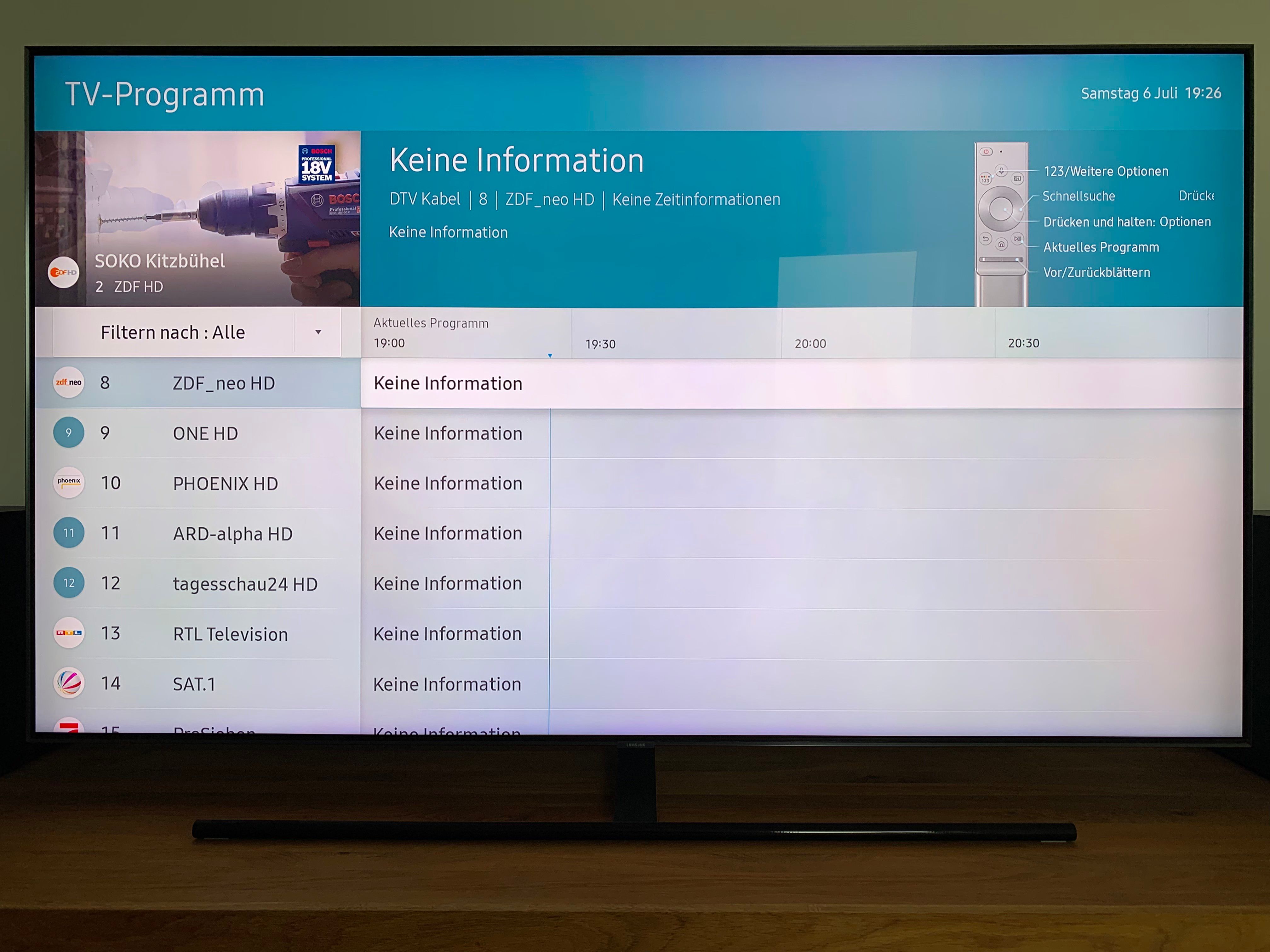 EPG Aktualisierung funktioniert nicht Samsung Community