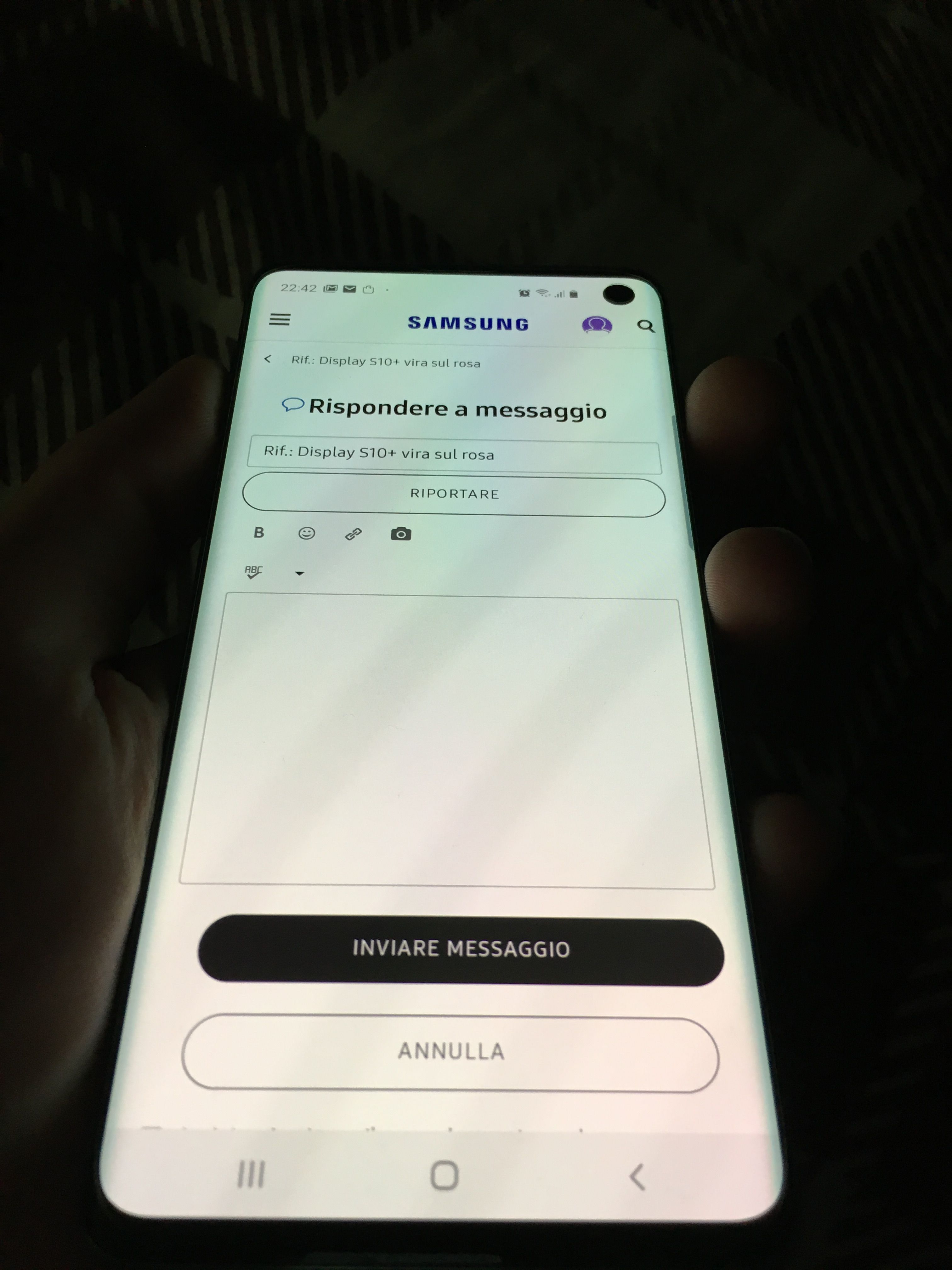 Display S10+ vira sul rosa - Samsung Community