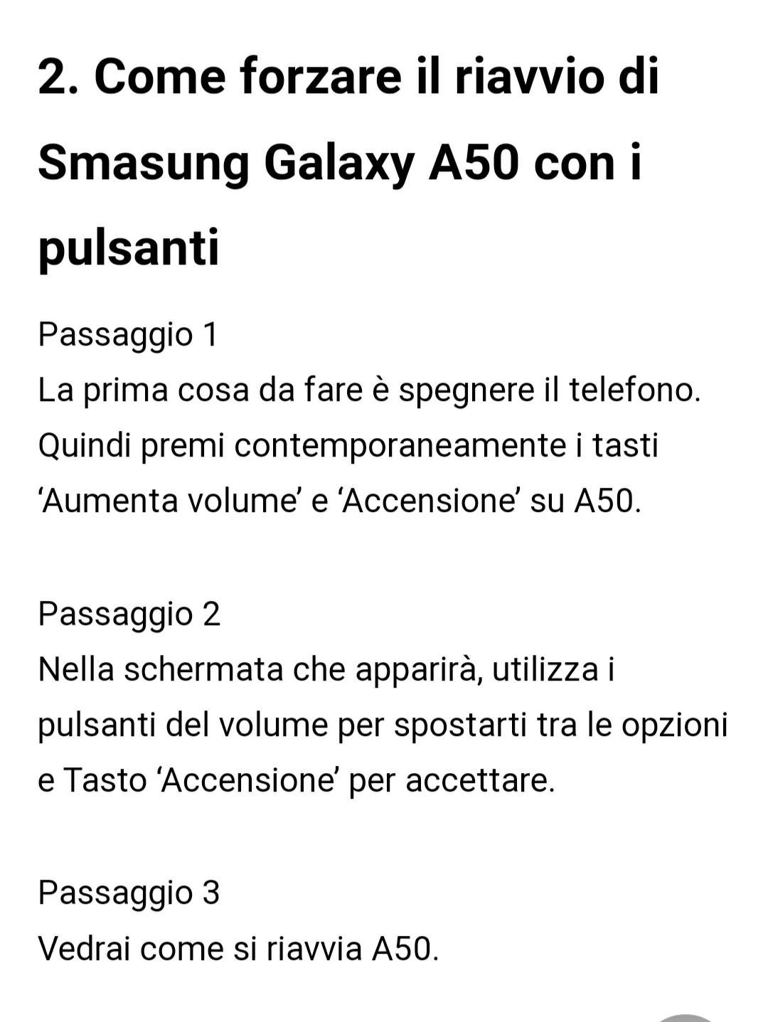 A50 non si accende Samsung Community