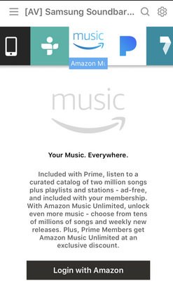 MultiRoom App (Amazon Music Sign-in 
