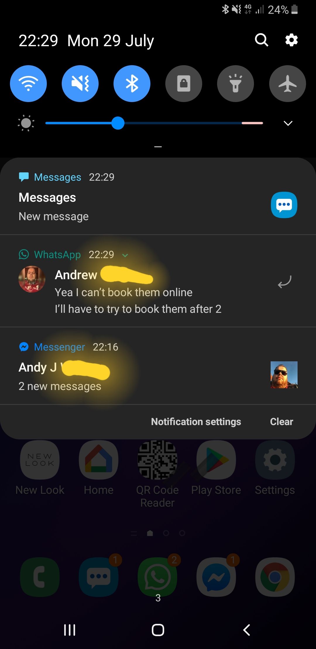 Hidden Notification Content with Senders Name - Samsung Community
