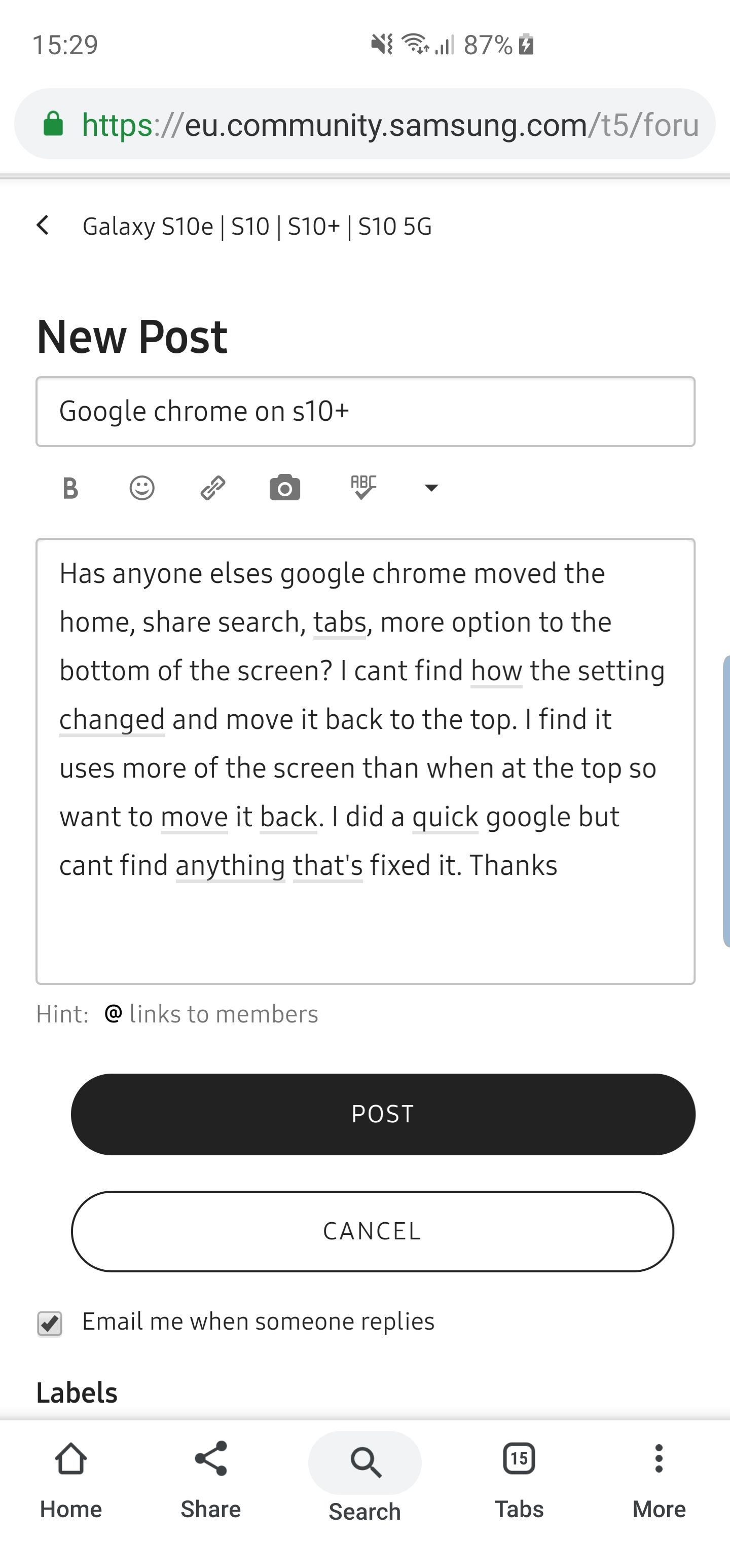 Google chrome on s10+ - Samsung Community