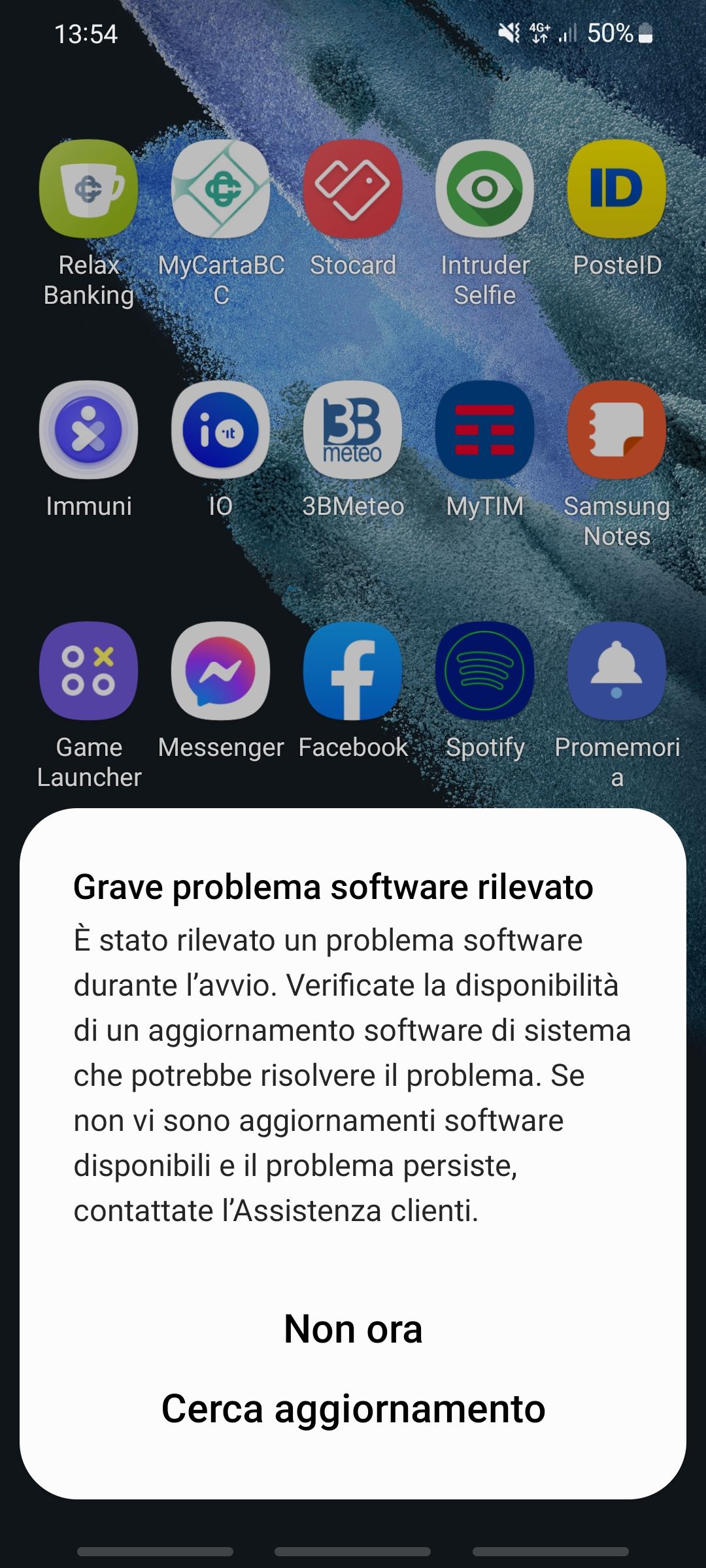 Problema software di sistema - Samsung Community